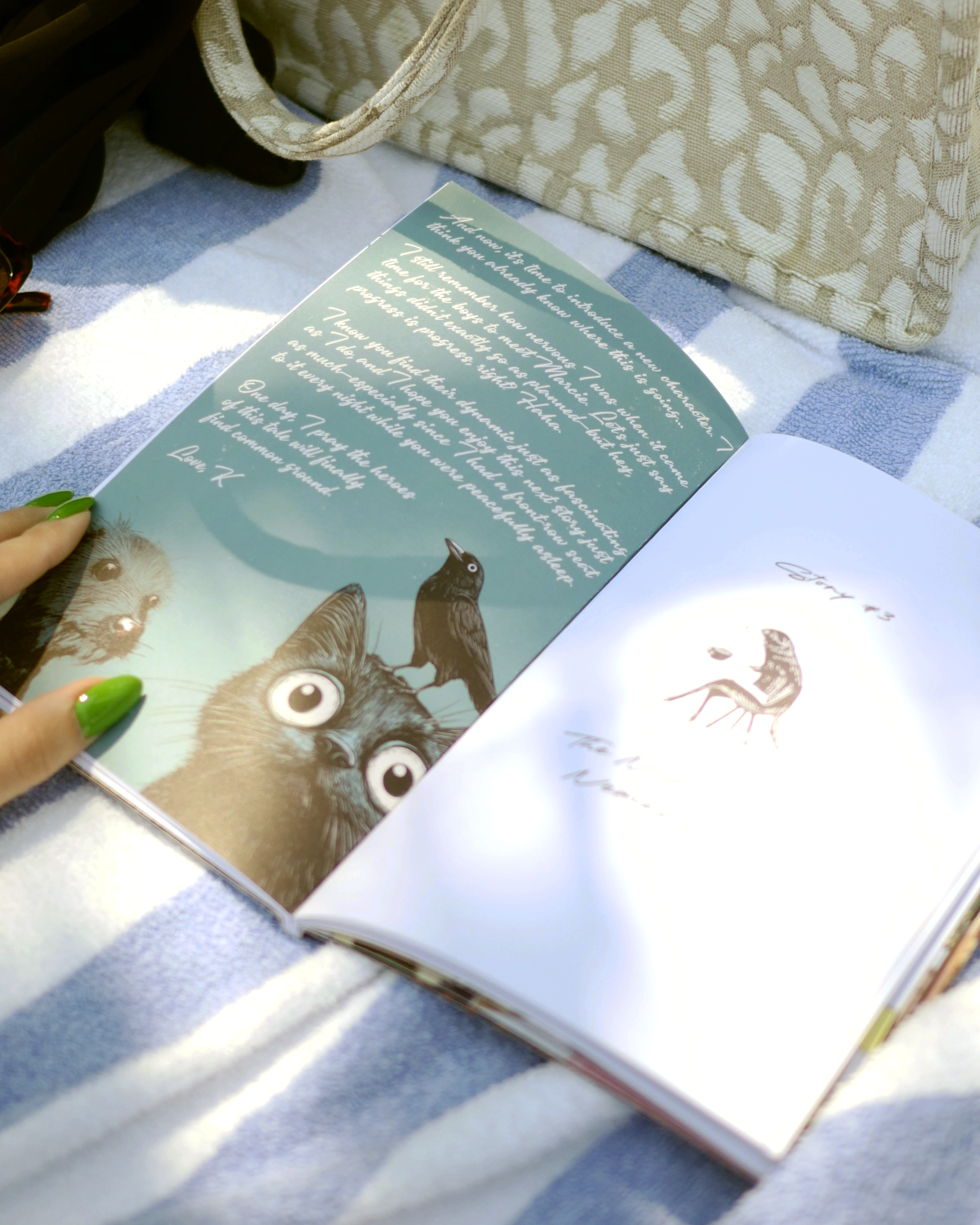 Illustrated letter pages in graphic novel style