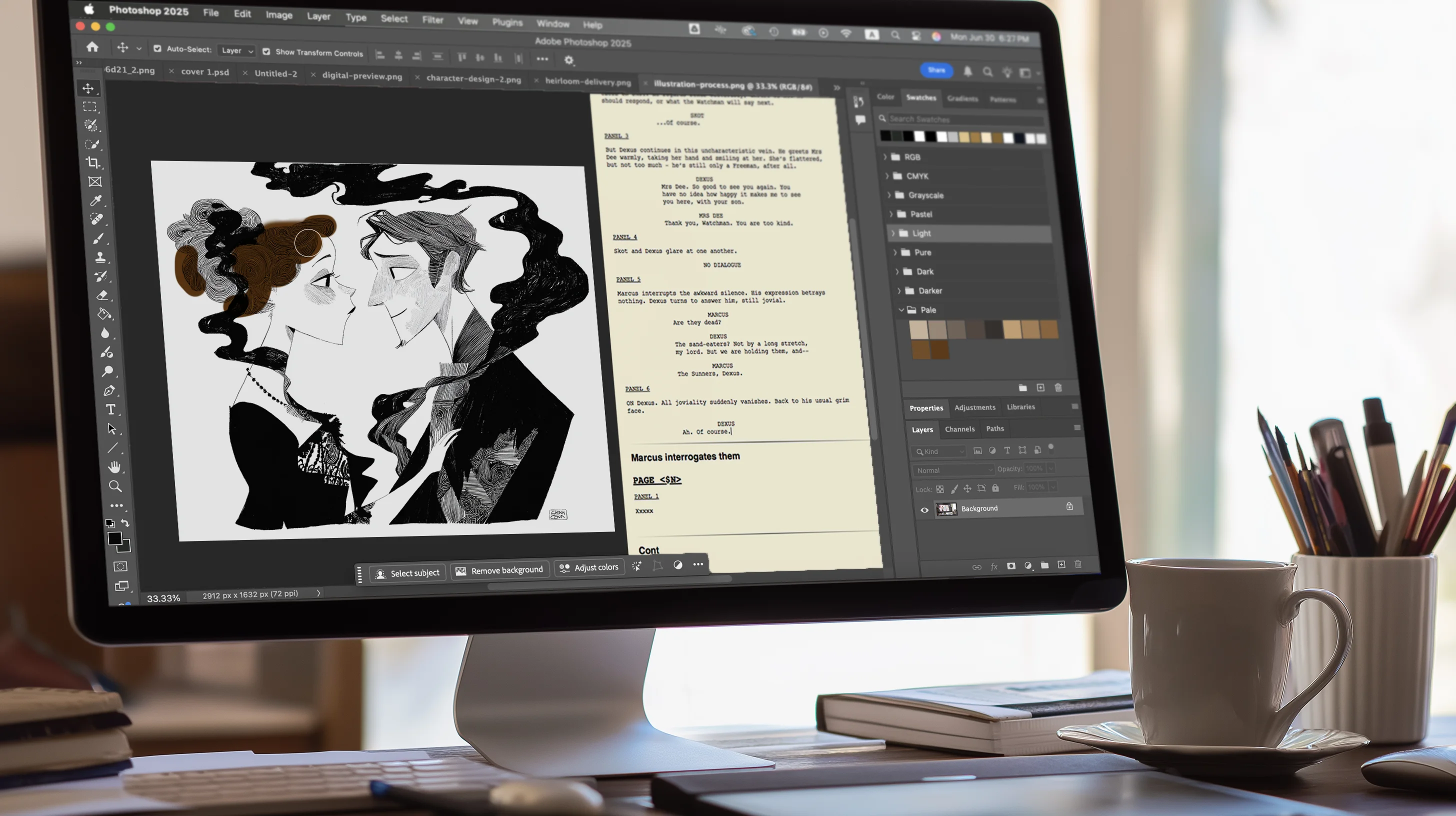 Artistic creation process kept as surprise